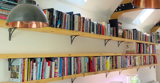 Homemade Shelves And Soooo Many Cookbooks :)