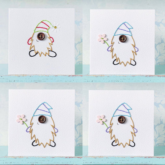 Scandinavian Gnomes … Hand Sewn Cards.