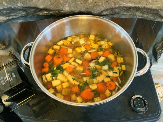 Cooking Soup On Our Log Stove :)