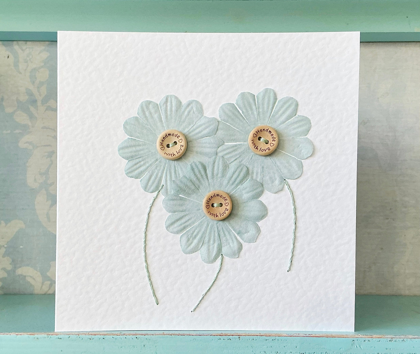 Hand Stitched Card. Blank Inside Perfect For Any Occasion.