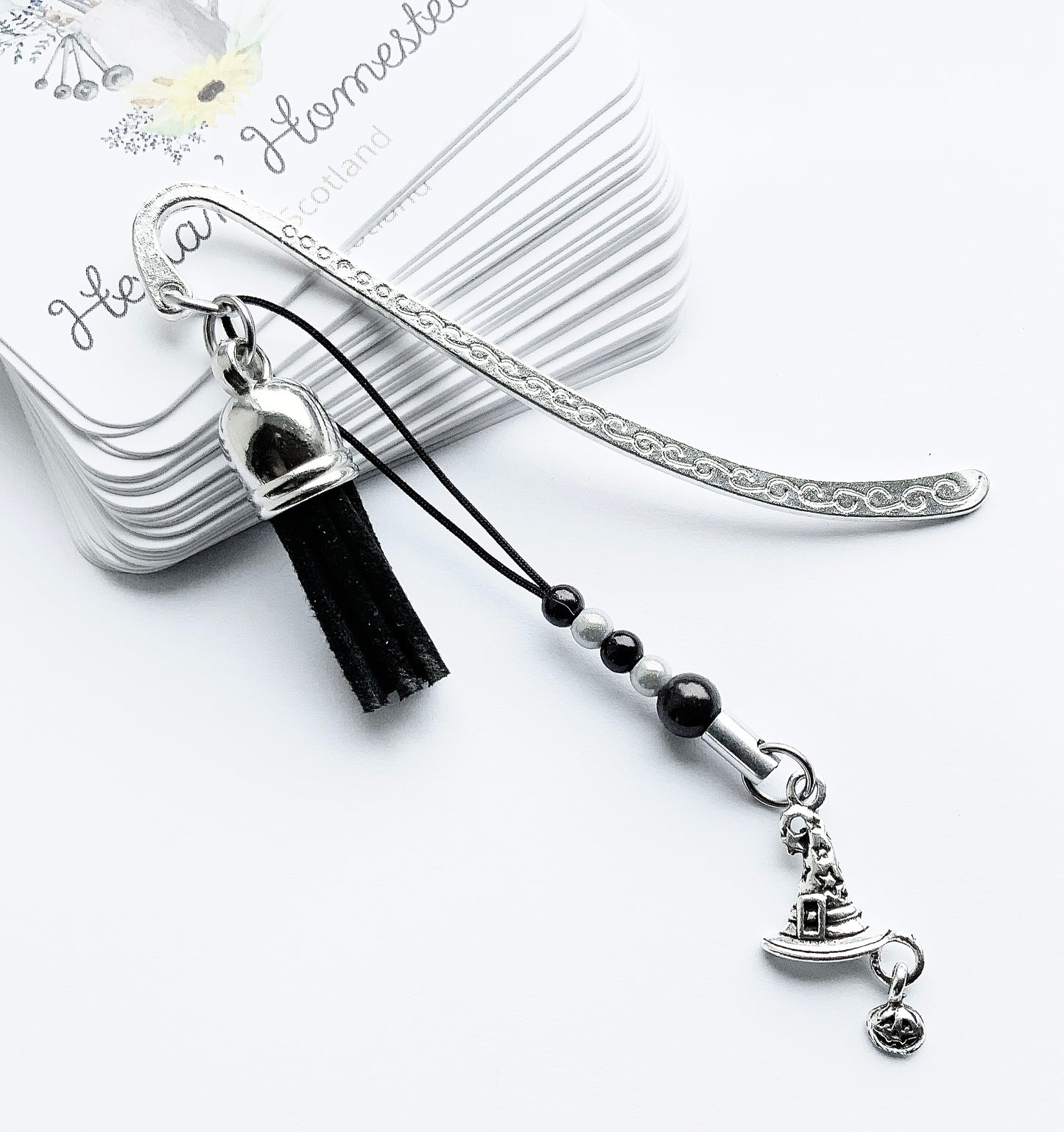 Witches Hat Bookmark. Halloween Bookmark. Metal Bookmark.