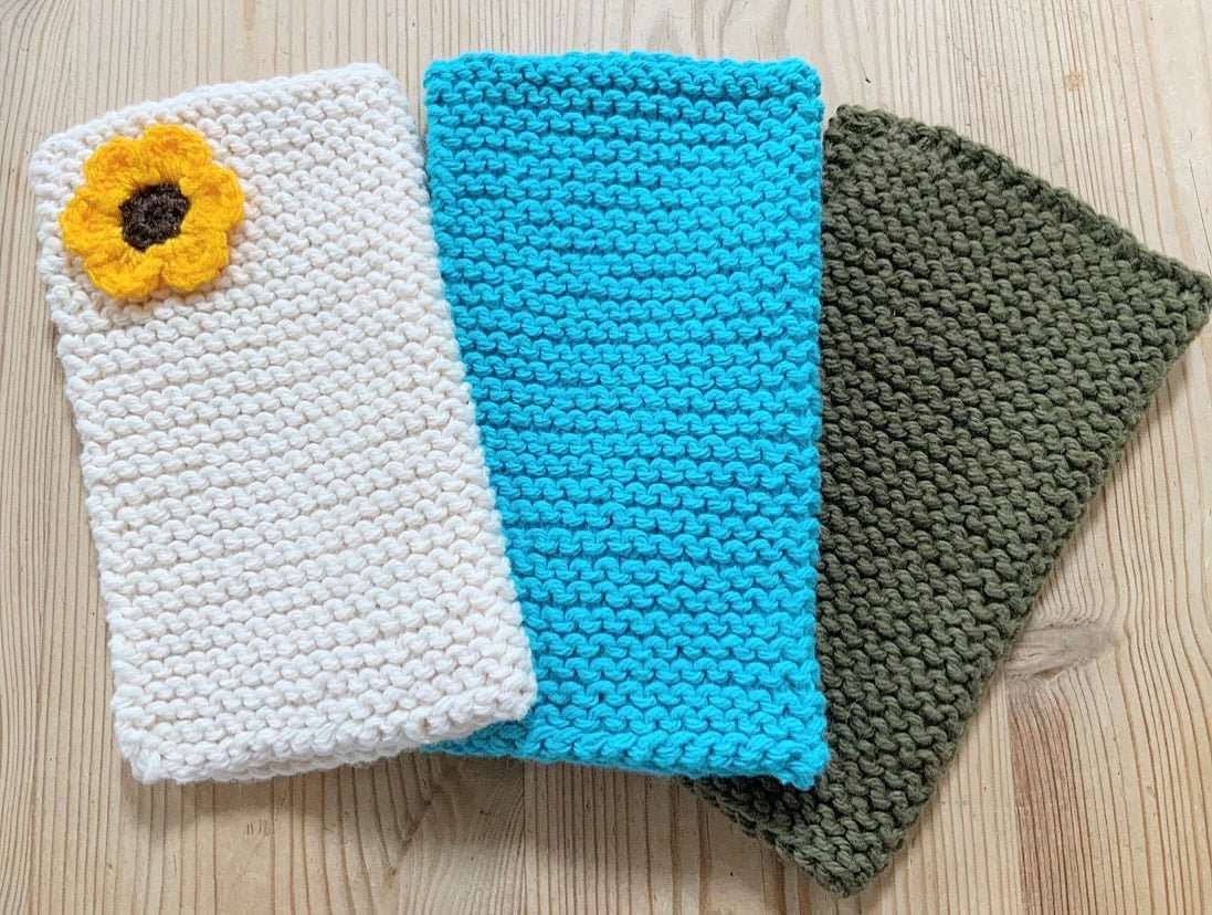 3 Reusable Cotton Cloths. Dishcloth. Facecloth. Washcloth. Cleaning Cloth. - Heelan' Homestead Ltd.