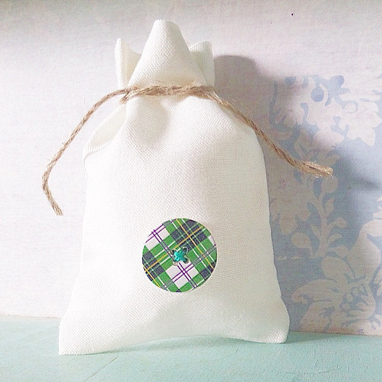 Tartan Button Gift Bag.